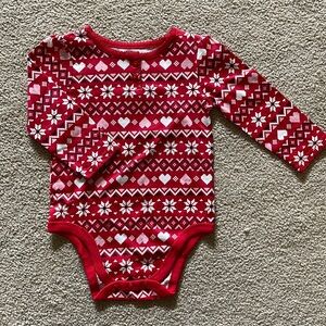 NWT Garanimals Red Heart Long Sleeve Onesie